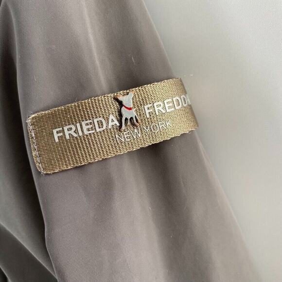 Frieda & Freddie's Womens Shell Rain Jacket Cinched Waist Gray Hooded Pockets S‎ - Picture 5 of 12